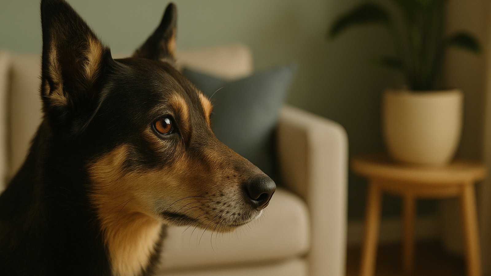 A profile photograph of a Border Collie or Kelpie with the muzzle area in focus